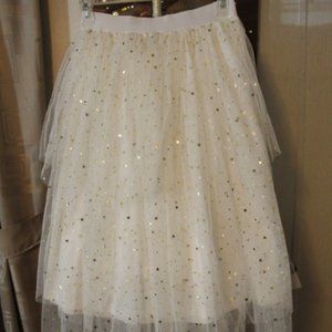 Scarf Shark-bite hemline Layered Starred Skirt